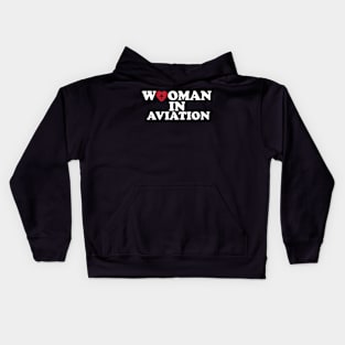 Woman in aviation Kids Hoodie